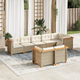 vidaXL 8-Piece Poly Rattan Lounge Set with Cushions Black