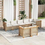 vidaXL 8-Piece Poly Rattan Lounge Set with Cushions Black