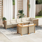 vidaXL 8-Piece Poly Rattan Lounge Set with Cushions Black
