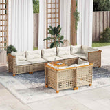 vidaXL 8-Piece Poly Rattan Lounge Set with Cushions Black