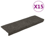 vidaXL Trapmatten zelfklevend 15 stuks 65x21x4 cm lichtbruin met rechthoekige rand