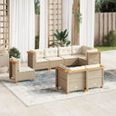 vidaXL 8-delige Loungeset met kussens poly rattan zwart