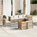 vidaXL 8-Piece Poly Rattan Lounge Set with Cushions Black