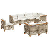 vidaXL 8-delige Loungeset met kussens poly rattan zwart