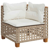 vidaXL 8-delige Loungeset met kussens poly rattan zwart