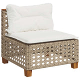 vidaXL 8-delige Loungeset met kussens poly rattan zwart