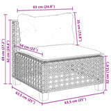 vidaXL 8-delige Loungeset met kussens poly rattan zwart