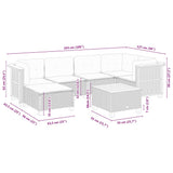 vidaXL 7-delige Loungeset met kussens poly rattan zwart