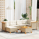 vidaXL 7-delige Loungeset met kussens poly rattan zwart