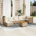 vidaXL 8-Piece Poly Rattan Lounge Set with Cushions Black