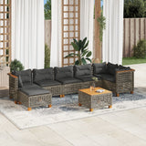 vidaXL 8-Piece Poly Rattan Lounge Set with Cushions Black