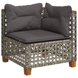 vidaXL 8-Piece Poly Rattan Lounge Set with Cushions Black