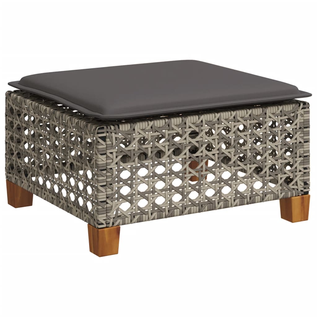 vidaXL 8-Piece Poly Rattan Lounge Set with Cushions Black