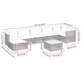 vidaXL 8-Piece Poly Rattan Lounge Set with Cushions Black