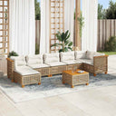 vidaXL 8-delige Loungeset met kussens poly rattan zwart