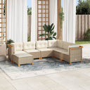 vidaXL 7-delige Loungeset met kussens poly rattan zwart