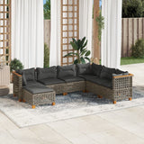 vidaXL 7-delige Loungeset met kussens poly rattan zwart
