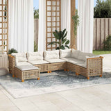 vidaXL 7-delige Loungeset met kussens poly rattan zwart