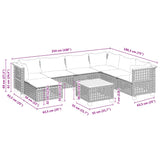 vidaXL 7-delige Loungeset met kussens poly rattan zwart