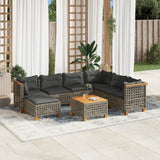 vidaXL 7-delige Loungeset met kussens poly rattan zwart