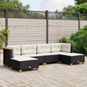 vidaXL 6-Piece Lounge Set with Cushions Poly Rattan Black