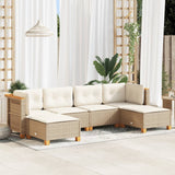 vidaXL 6-Piece Lounge Set with Cushions Poly Rattan Black
