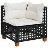 vidaXL 6-Piece Lounge Set with Cushions Poly Rattan Black