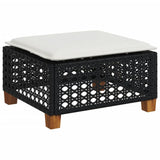 vidaXL 6-Piece Lounge Set with Cushions Poly Rattan Black