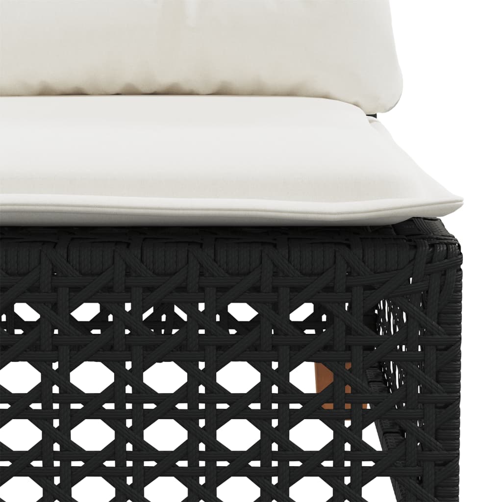 vidaXL 6-Piece Lounge Set with Cushions Poly Rattan Black