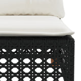 vidaXL 6-Piece Lounge Set with Cushions Poly Rattan Black