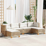 vidaXL 6-Piece Lounge Set with Cushions Poly Rattan Black