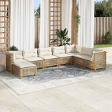 vidaXL 8-delige Loungeset met kussens poly rattan zwart
