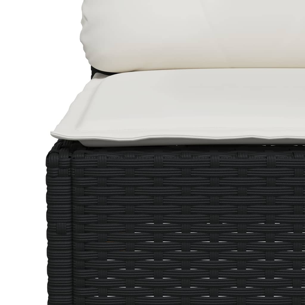 vidaXL 8-delige Loungeset met kussens poly rattan zwart