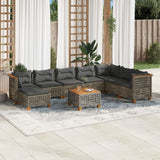vidaXL 8-delige Loungeset met kussens poly rattan zwart