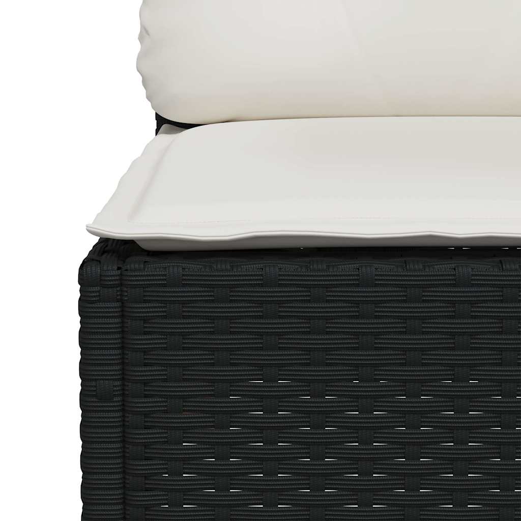 vidaXL 7-Piece Lounge Set with Cushions Poly Rattan Black