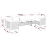 vidaXL 7-Piece Lounge Set with Cushions Poly Rattan Black