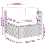 vidaXL 7-Piece Lounge Set with Cushions Poly Rattan Black