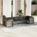 vidaXL 7-Piece Lounge Set with Cushions Poly Rattan Black