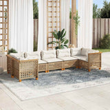 vidaXL 7-Piece Lounge Set with Cushions Poly Rattan Black