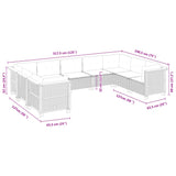 vidaXL 9-delige Loungeset met kussens poly rattan zwart