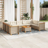 vidaXL 9-delige Loungeset met kussens poly rattan zwart