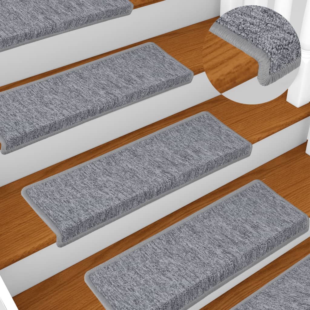 vidaXL Trapmatten 15 st 65x21x4 cm Antraciet Rechthoekige Rand