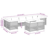 vidaXL 9-delige Loungeset met kussens poly rattan zwart