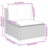 vidaXL 10-delige Loungeset met kussens poly rattan zwart