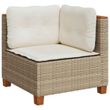 vidaXL 10-delige Loungeset met kussens poly rattan zwart