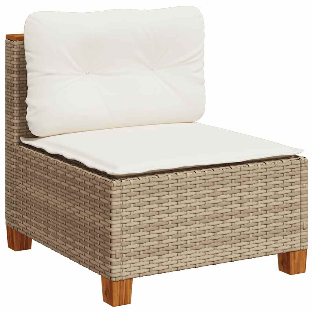 vidaXL 10-delige Loungeset met kussens poly rattan zwart