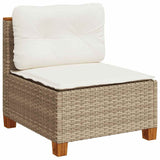 vidaXL 10-delige Loungeset met kussens poly rattan zwart