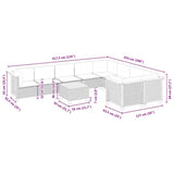 vidaXL 10-delige Loungeset met kussens poly rattan zwart