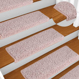 vidaXL Trapmatten 15 st 65x21x4 cm Grijs Rechthoekige Rand
