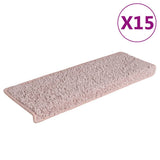 vidaXL Trapmatten 15 st 65x21x4 cm Grijs Rechthoekige Rand